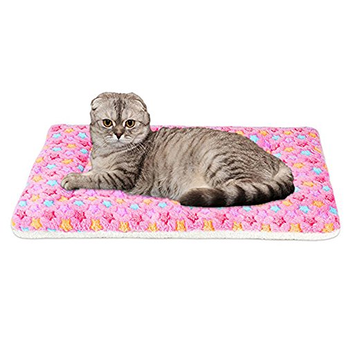 Mantas para Perros Gato Cama Fundas Lavable Calentar S M L XL (XL:100*75 CM, rosado)