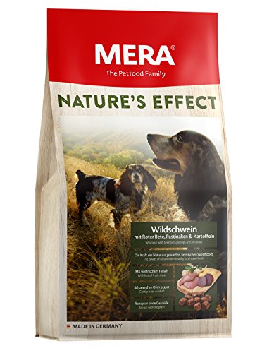 MERA Digital Nature 's Effect, Cereales Perros sin Forro, Premium para Perros con Jabalí, Roja Bete, Pasti Naken y Patatas
