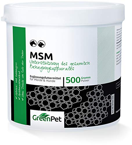 MSM en polvo para Perros y Caballos (500gr) | Azufre de metilsulfonilmetano | Ayuda para las articulaciones de tu mascota | GreenPet