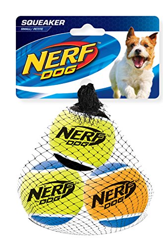 Nerf Dog Squeak Pelotas de Tenis: 5,1 cm de diámetro