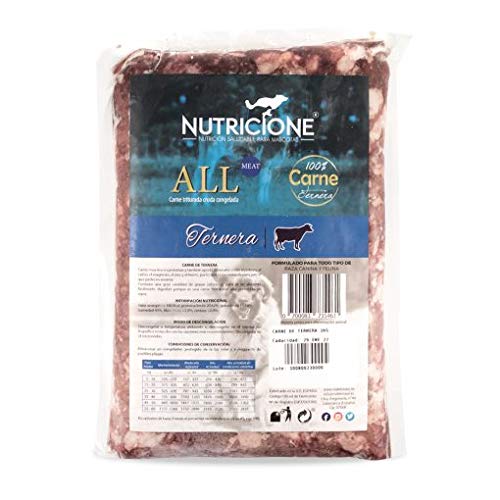 Nutricione Barf Carne de Ternera 9Kg congelada (9 Paquetes de 1Kg)