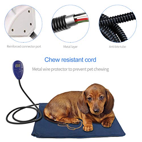 PETCUTE Manta Eléctrica para Mascotas Cojín de Calefacción para Perros Almohadilla Cama de Perro Alfombra electrica para Gatos Perros