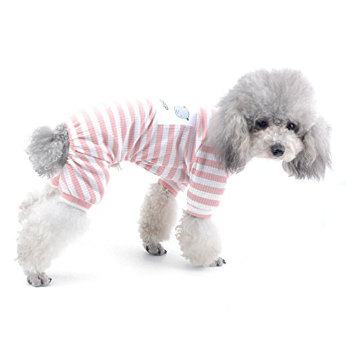 Pijama de algodón para perro, de la marca Selmai, a rayas