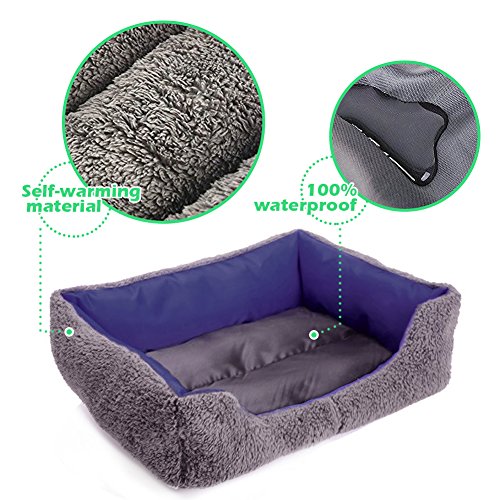 PowerKing Colchón Cuadrado para Cama de Perro pequeño, Lavable, Ideal para la habitación o la Parte Inferior Impermeable