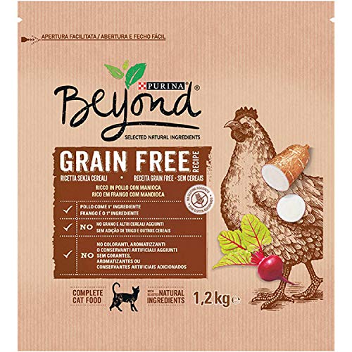 Purina Beyond Grain Free pienso Natural para Gato con Pollo 6 x 1,2 Kg - 1 Sacos