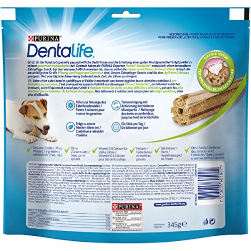 Purina DentaLife - Aperitivos de cuidado dental diario para perros, Pack of 4 x 350gr