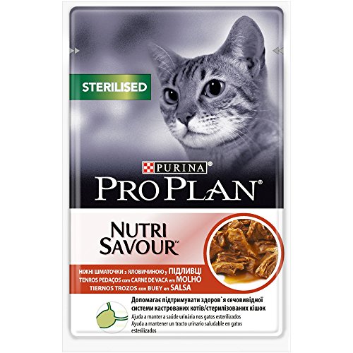 Purina ProPlan Comida para Gatos Esterilizados en Salsa Gato Adulto Buey 24 x 85 g