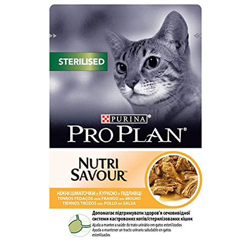 Purina ProPlan Comida para Gatos Esterilizados en Salsa Gato Adulto Pollo 24 x 85 g