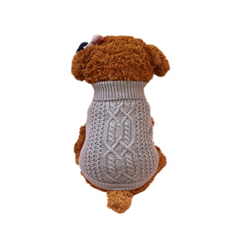 RETUROM Ropa para Mascotas Suéter cálido de Moda para Perros pequeños (Gris, XS)