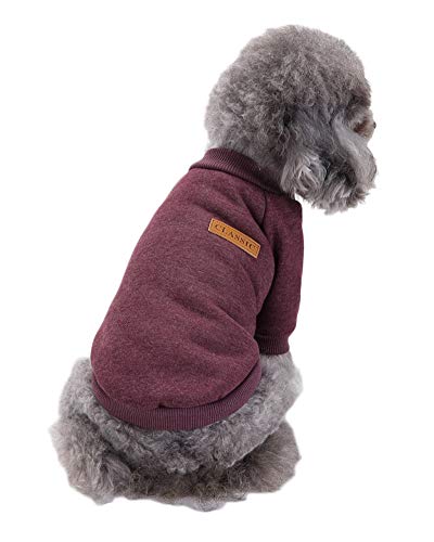 Shaoyao Ropa para Mascotas Abrigo De Invierno Color Sólido Cálido para Perros Chaqueta Pequeños Marrón XS