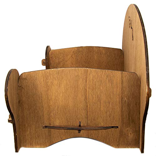 Taku Tk04Pls - Cama para Perros sillón de Madera, tamaño pequeño, Base Interior de 32 x 55 cm, Color Madera Oscura, S, Madera Oscura