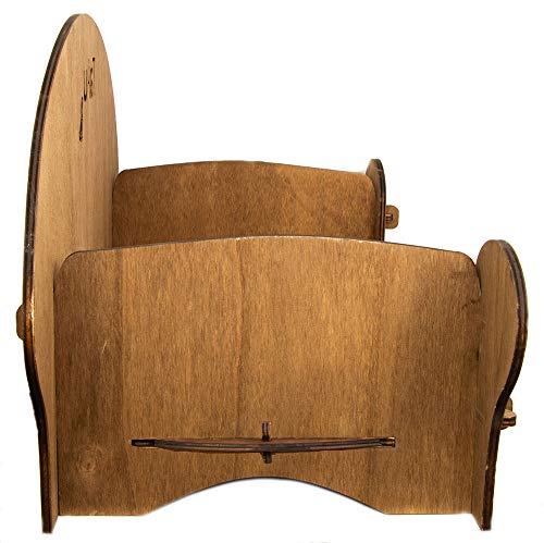 Taku Tk04Pls - Cama para Perros sillón de Madera, tamaño pequeño, Base Interior de 32 x 55 cm, Color Madera Oscura, S, Madera Oscura