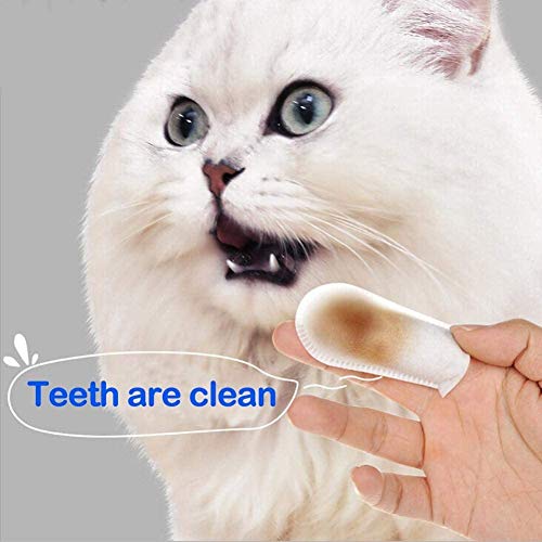 Toallitas dentales para perros y gatos, 50 unidades, para limpiar los dientes de mascotas, perros y gatos, limpieza de tartartar, para perros y gatos, cachorros y gatitos