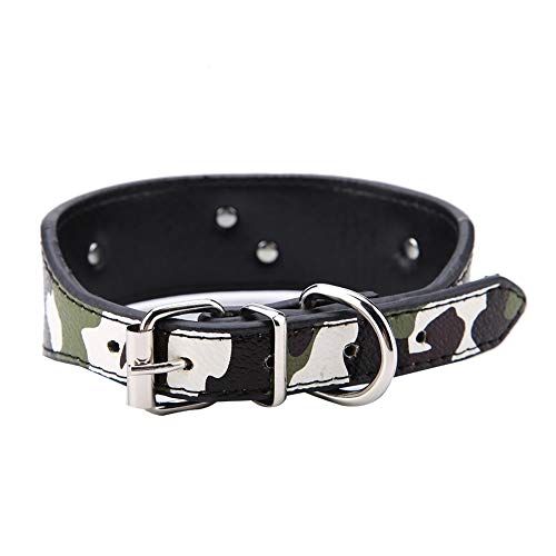 TOPINCN Collar para Mascotas de Moda Suave Cómodo Cachorro de Cuero de LA PU Pitbull Perros pequeños y medianos Anillo para Mascotas Decoración de Animales de Punto(XL- Verde)