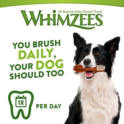 WHIMZEES Natural Dental Dog Chews Long Lasting, Medium Veggie Strip, 14 Pieces
