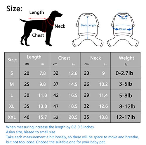 YAODHAOD Camiseta Minimalista para Perros, Ropa para Perros, Azul y Gris, 100% Algodón, para Mini Perros, Perros Pequeños y Gatos (2 Paquetes) (S-Puppy por uno o Dos Meses, Azul y Gris)
