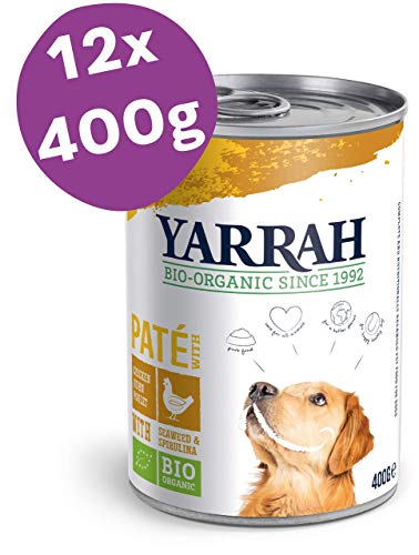 Yarrah Bio Perros Forro Patentado Gallina, spiru Lina, Algas 400 g, 12 Unidades (12 x 400 g)