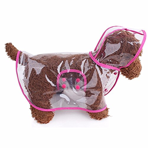 ZoonPark® Impermeable para perro estilo poncho, para perros y cachorro, mascotas, ligero impermeable Teddy, transparente, de plástico, chubasquero para perro pequeño o mediano