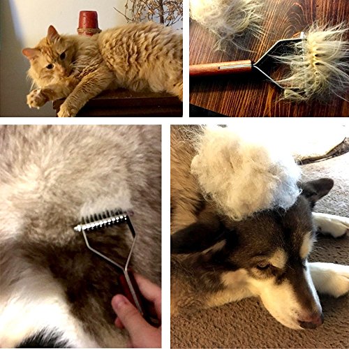 AIDIYA Profesional Pet Dematting Peine Grooming Stripping Herramienta para Perros y Gatos (Dual)