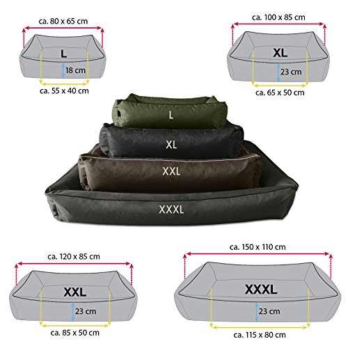 BedDog® colchón para Perro MAX XXL Aprox. 120x85 cm, 8 Colores, Cama, sofá, Cesta para Perro, Negro