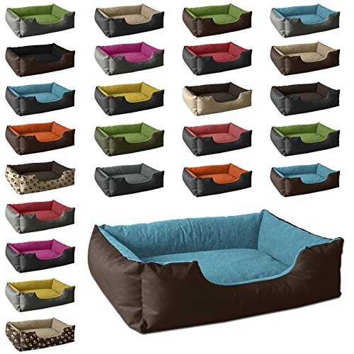 BedDog® LUPI colchón para Perro S hasta XXXL, 24 Colores, Cama para Perro, sofá para Perro, Cesta para Perro, L marrón/Azul