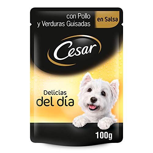Cesar Bolsitas para perro de pollo y verduras en salsa de 100g (Pack de 24)