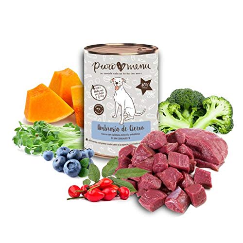 Comida húmeda para Perros (12x400g) | con 80% de Carne | Sin Cereales | Sin Patata | Sin aditivos | Monoproteico | Multipack 4 sabores | 12 latas de 400g