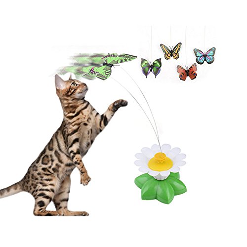 Divertido tentetieso, juguetes interactivos para gatos, perseguidor, diseño de palo con pluma.