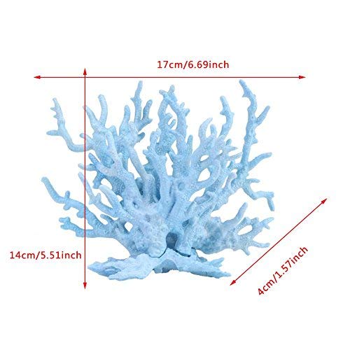 Fdit Acuario Plástico Artificial Planta Decoraciones Coralinas de Tanque de Pescados en Diversos Tamaños y Color(Azul (S))