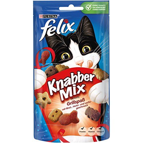 Felix Golosinas para Gatos Knabber Mix, Pack de 8 (8 Paquetes de 60 g)
