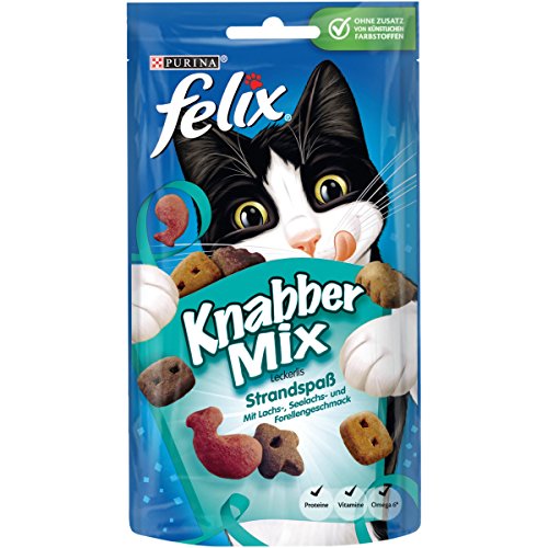 Felix Golosinas para gatos Knabber Mix, pack de 8 (8 paquetes de 60 g)