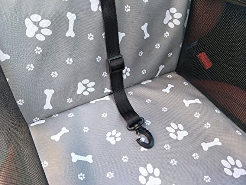GENORTH Asiento del Coche de Seguridad para Mascotas Perro Gato Plegable Lavable Viaje Bolsas y Otra Mascota Pequeña con Cremallera Bolsillo (Gris)