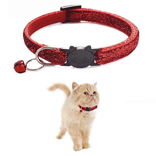 GingerUP Juego de 6 Collares para Gatos de Seguridad con Campana, Ajustables de 20 a 25 cm