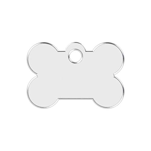 Hueso para Mascotas Muy pequeñas Placa Chapa Medalla de identificación Personalizada para Collar Perro Gato Mascota grabada (Plateado)