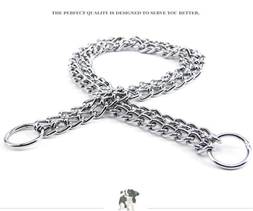JYHY - Collar para Perro, Cadena en Forma de P y Cadena de Metal de Hierro y Doble Fila, para Entrenar a los Perros pequeños, medianos y Grandes