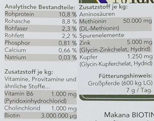 Makana Biotin 3000 Pro - Polvo para Herradura Estable, Bolsa de 1000 g (1 x 1 kg)