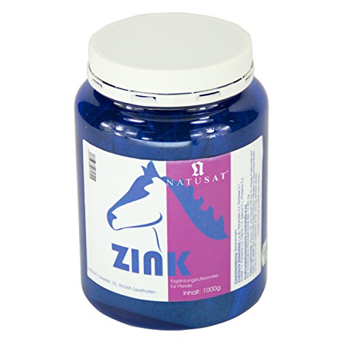 Natusat Zinc chelat Polvo 1000 g – Complemento Forro para Caballos – Zinc Falta