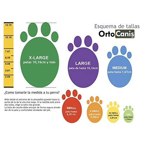 Ortocanis Botas para Perro Pawz (Caucho) - protección, Control de tracción, irritaciones, heridas - 7 Tallas