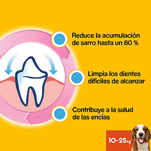 Pedigree Dentastix de uso diario para higiene oral para perros medianos - Pack de 10 x 7 sticks - Total: 70 sticks