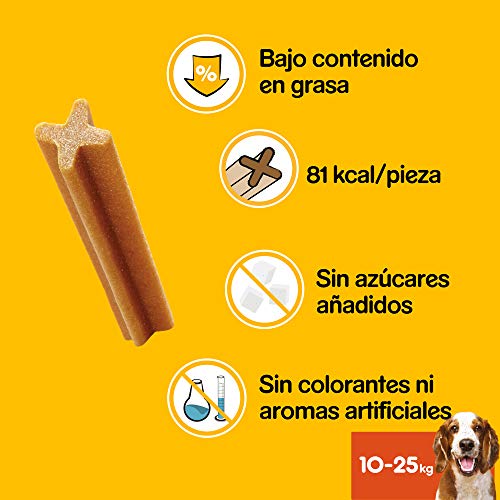Pedigree Dentastix de uso diario para higiene oral para perros medianos - Pack de 10 x 7 sticks - Total: 70 sticks