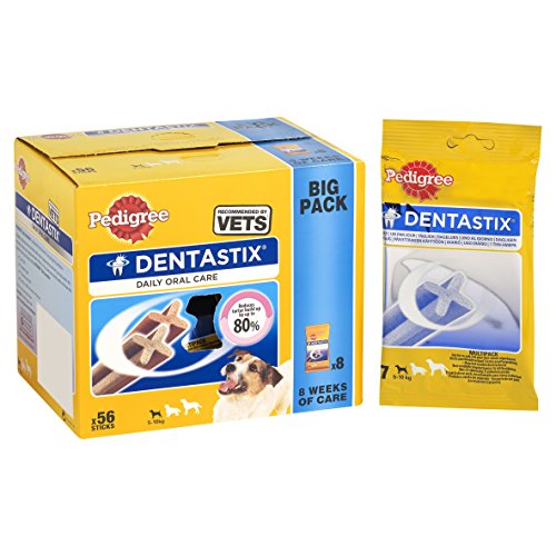 Pedigree Dentastix Diario Oral Cuidado Perro Pequeño 5-10 K G, 56 palitos, pack de 1