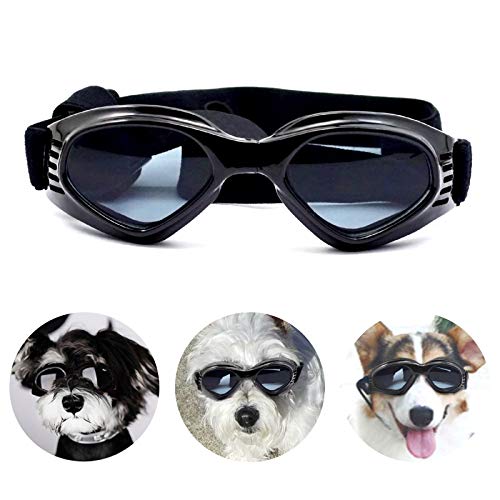 PEDOMUS - Gafas de Sol para Perros, Correas Ajustables para Gafas de Sol UV, protección Impermeable para Perros pequeños y medianos