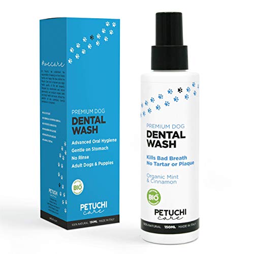 PETUCHI Spray Dental para Perros Bio; Antisarro y Elimina el Mal Aliento; 100% Natural; 150ml