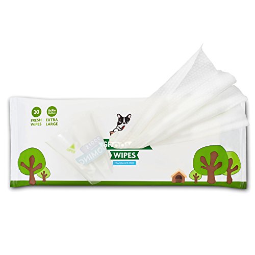 Pogi's Grooming Wipes Paquete de Viaje - 120 toallitas desodorantes para Perros - No perfumadas, Naturales, Extra Grandes, Biodegradable