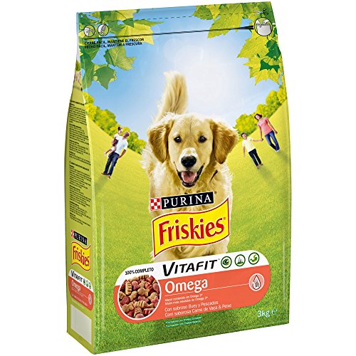 Purina Friskies Vitafit Omega Pienso para Perro Adulto Buey y Pescado 4 x 3 Kg