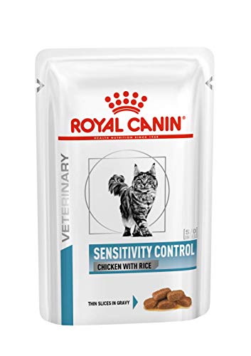 ROYAL CANIN Cat Sensitivity Control Chicken & Rice Comida para Gatos - Paquete de 12 x 100 gr - Total: 1200 gr