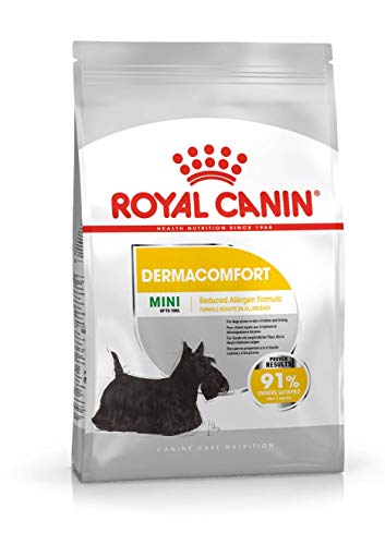 ROYAL CANIN Mini Dermacomfort Pienso para Perros de Razas Pequeñas Prevención Problemas de Piel (Picores, Irritaciones.) - Saco de 1kg