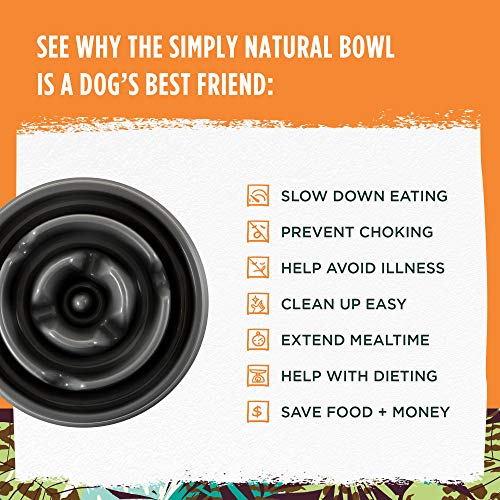 Simply Natural Bol para Perros para Comida Lenta Comedero Lento Mejorado para Perros y Gatos Libre de BPA para Evitar el Ahogo y Comer Demasiado