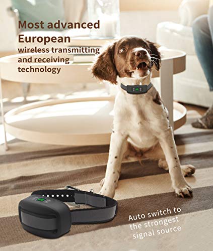 SIXIN Cerca eléctrica para Perros con GPS, Sistema de contención de Mascotas en sobre el Suelo, Resistente al Agua IP66, Ajuste de Distancia de corrección de Tono de Choque Máx. 1000M (Negro)