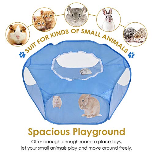 SlowTon Parque Infantil Animales pequeños, Tienda de jaulas para Mascotas Transparente y Transpirable Pop Abierto Cerca de Ejercicio al Aire, Cerca de Patio Plegable al Aire Libre